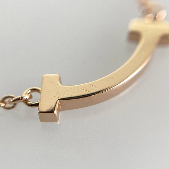 TIFFANY&Co. T Smile mini Rose gold Necklace - Picture 4 of 14